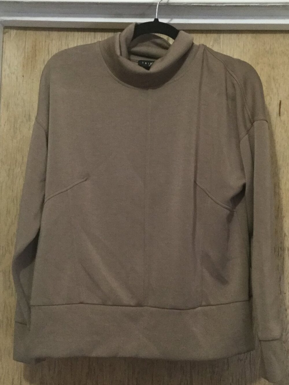 Tribal super soft funnel neck style top is a beautiful brown size small 21" p2p
